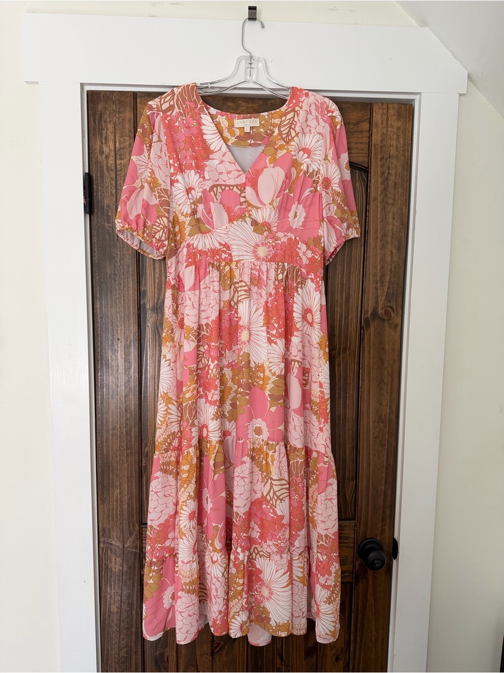 Laroque Pink Floral Midi Dress